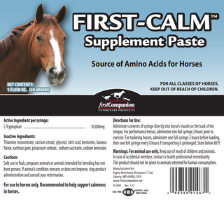 First Companion First-Calm Support Supplement Paste For Horses (1 oz)