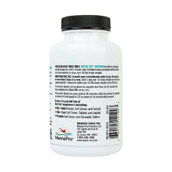 Nutri-Vet Buffered Aspirin for Large Dogs (75 chewable tablets)