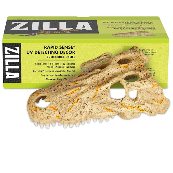 Zilla Rapid Sense UV Detecting Decor Crocodile Skull, Medium