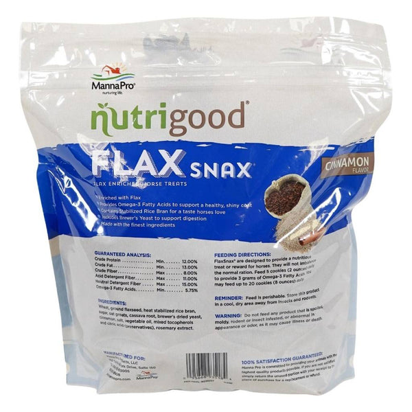 Manna Pro Nutrigood Flax Snax Cinnamon Flavor Treats for Horses (3.2 lb)