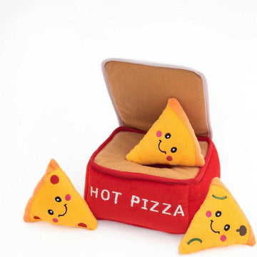 Zippy Paws Burrow Pizza Box Interactive Toy For Dog (Medium)