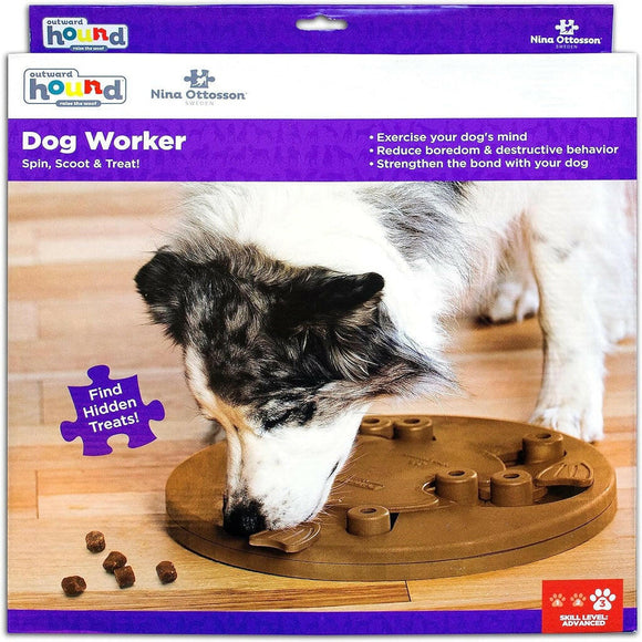 Outward Hound Worker Interactive Treat Puzzle Toy For Dog ,Tan