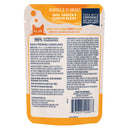 Cat food pouch with label on a white background