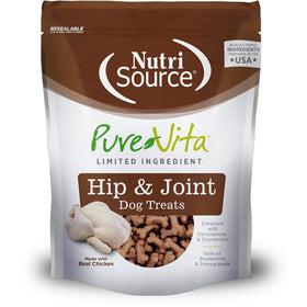 NutriSource PureVita LID Hip & Joint Dog Treats Chicken, 6-oz