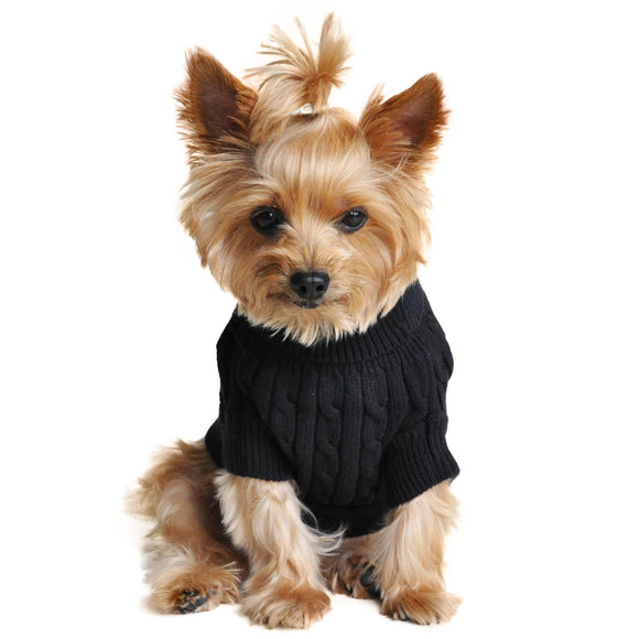 Doggie Design Combed Cotton Cable Knit Sweater for Dogs & Cats