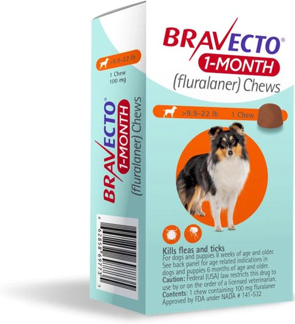 Bravecto 1 month chews, Bravecto for dogs 1 month