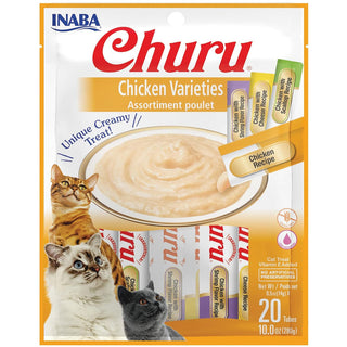 Inaba Churu Chicken Variety Pack Grain-Free Lickable Treat for Cats 20count