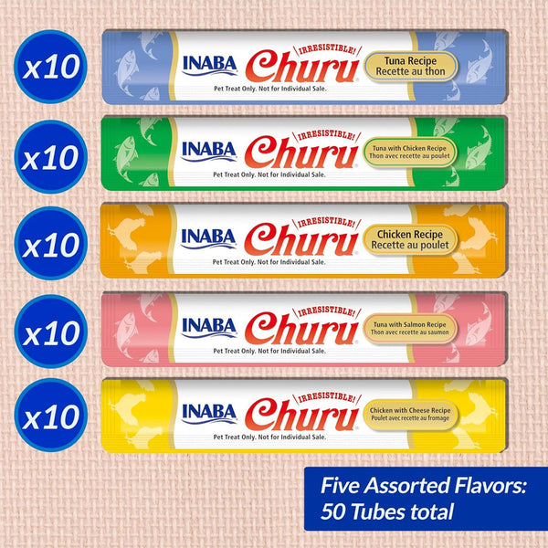 Inaba Churu Tuna & Chicken Variety Pack Grain-Free Lickable Treat for Cats