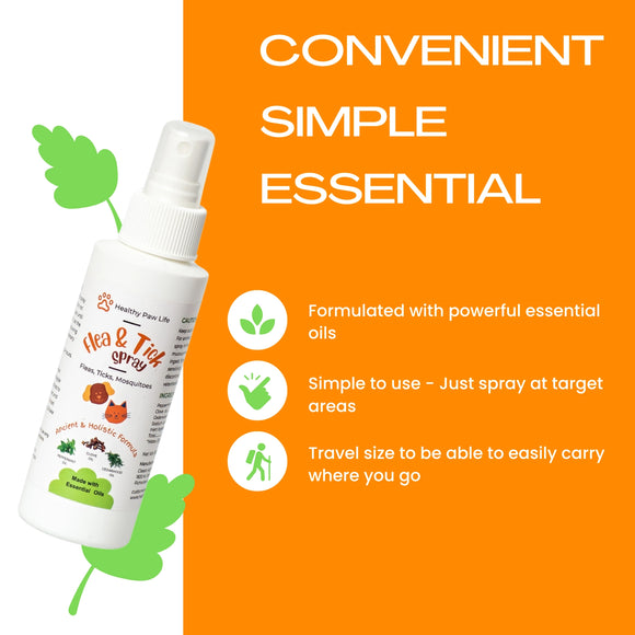 Healthy Paw Life Flea & Tick Spray for Dogs & Cats, 100-ml