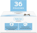 Purina Hydra Care 3 oz pouch displayed with feeding bowl – lifestyle image of cat supplement