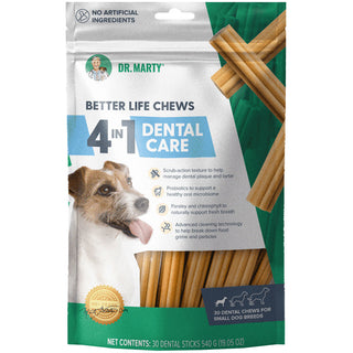 Dr. Marty Better Life Chews 4 in 1 Dental Care for Dogs, Small 5-23 lbs