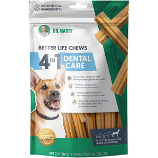 Dr. Marty Better Life Chews 4 in 1 Dental Care for Dogs, Large 60+ lbs