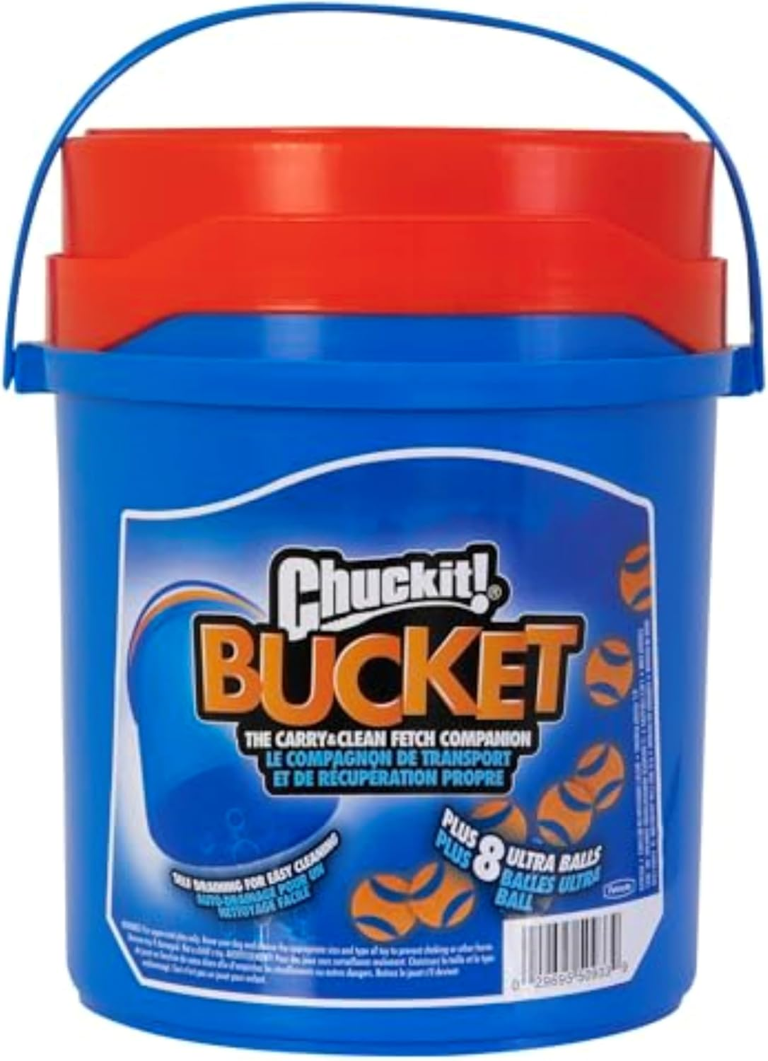 Chuckit! Bucket with 8 Medium Balls Toy For Dogs -Ultra