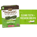 Dual-sided brush design of Merrick Fresh Kisses dental dog treat