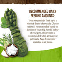 Merrick Fresh Kisses Double-Brush Coconut & Botanical Oil Dental Dog Treats feeding guidelines