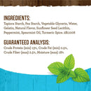 Ingredients list for Merrick Fresh Kisses Dog Dental Treats with Mint Breath Strips