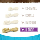 Packaging of Merrick Fresh Kisses showing size options for large, medium, and small breeds