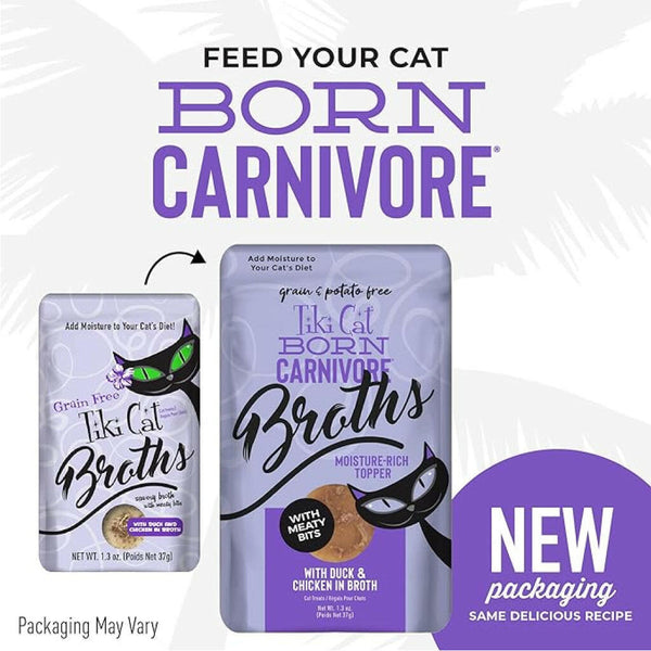 Tiki Cat duck & Chicken Broth Pouch Grain-Free Wet Food For Cats (1.3 oz x 12 pouches)