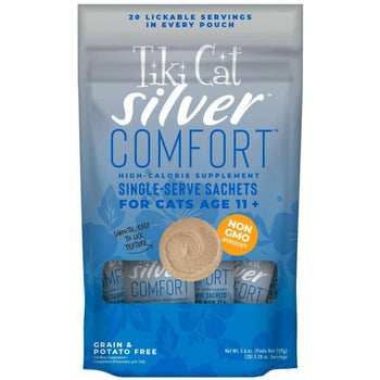 Tiki Cat Silver Comfort Chicken &amp; Chicken Liver Recipe Grain-Free Wet Food For Cats (0.28 oz x 20 pouches)