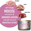 Tiki Cat Baby Mousse & Shreds Chicken & Duck & Duck Liver Wet Food for Kittens (1.9 oz x 3 cans)