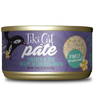 Tiki Cat Luau Pâté Chicken and Egg Recipe in Chicken Broth Wet Canned Food For Cats (2.8 oz x 12 cans)