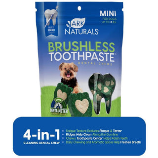 Ark Naturals 4-in-1 Brushless Toothpaste Chews for Extra Small Dogs Mini-Sized (4 oz)