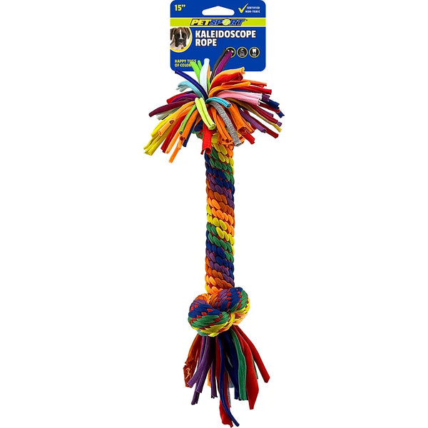 Petsport USA Kaleidoscope Rope Large 2 Knot Dog Toy 15", count