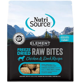 NutriSource Element Freeze Dried Raw Bites Dry Dog Food, Chicken & Duck Recipe, 2-oz