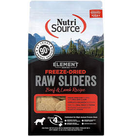 NutriSource Element Freeze Dried Raw Sliders Dry Dog Food, Beef & Lamb Recipe, 20-oz