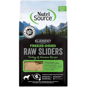 NutriSource Element Freeze Dried Raw Sliders Dry Dog Food, Turkey & Venison Recipe, 20-oz