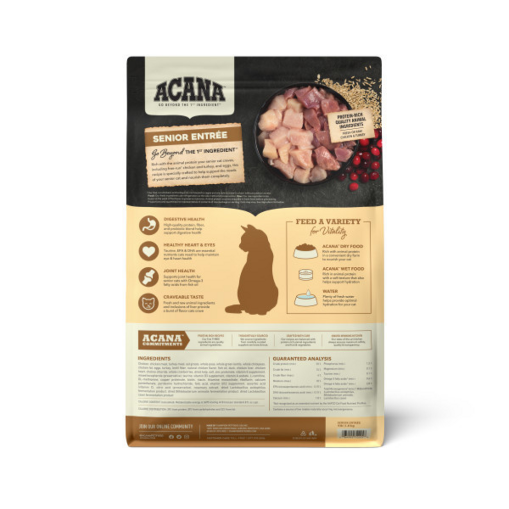 ACANA Senior Entre, Chicken, Turkey, and Duck, Dry Cat Food