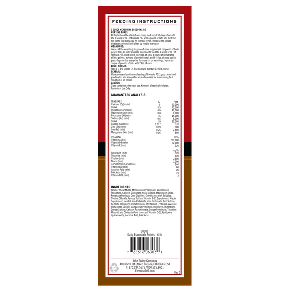 Formula 707 Daily Essentials Vitamins & Minerals Supplement for Horses