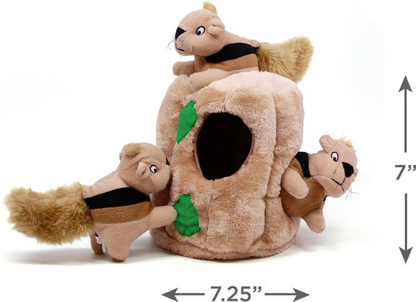 Outward Hound Hide-A-Squirrel Squeaky Brown Dog Toy