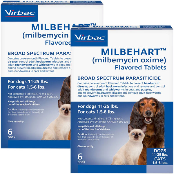 Milbehart Flavored Tablets for Dogs & Cats Blue Box 12 tablets