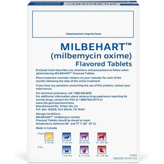 Milbehart Flavored Tablets for Dogs & Cats Blue Box