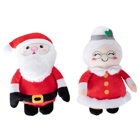 PetShop by Fringe Studio Mr. & Mrs. Santa Paws Plush Dog Toy Set, 2-piece