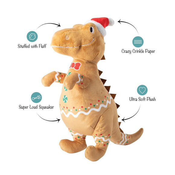 PetShop by Fringe Studio Cookie-Saurus Plush Dog Toy