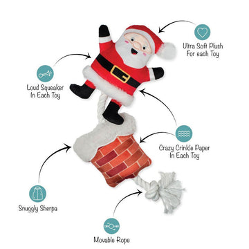 Dog toy with Santa Claus design on a white background