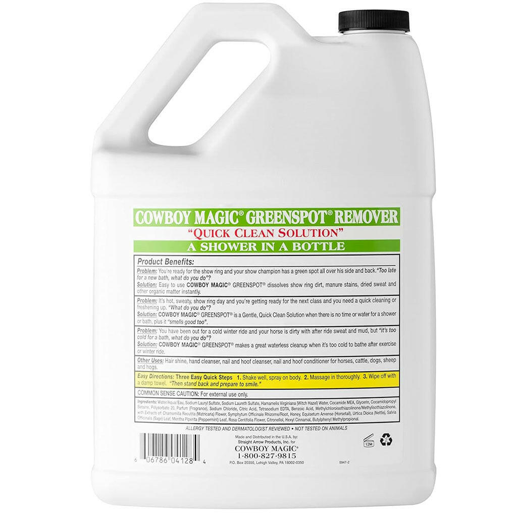 cowboy magic greenspot remover waterless shampoo 1gal backside