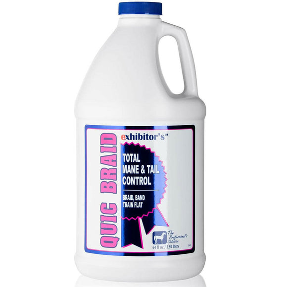 Exhibitor's Quic Braid  Mane & Tail Control Spray for Horses 64oz