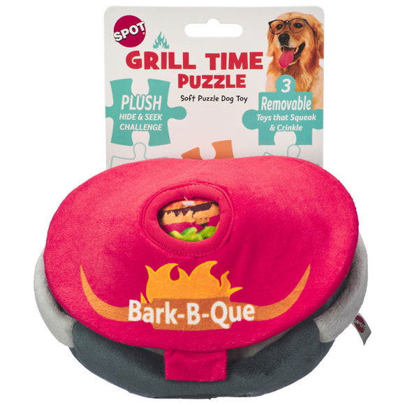 Spot Grill Time Puzzle Plush Dog Toy, 8"