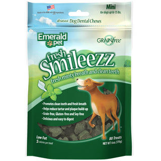 Emerald Pet Fresh Smileezz Grain-Free Mini Dental Dog Treats 80 treats