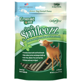 Emerald Pet Fresh Smileezz Grain-Free Large Dental Dog Treats 6 treats