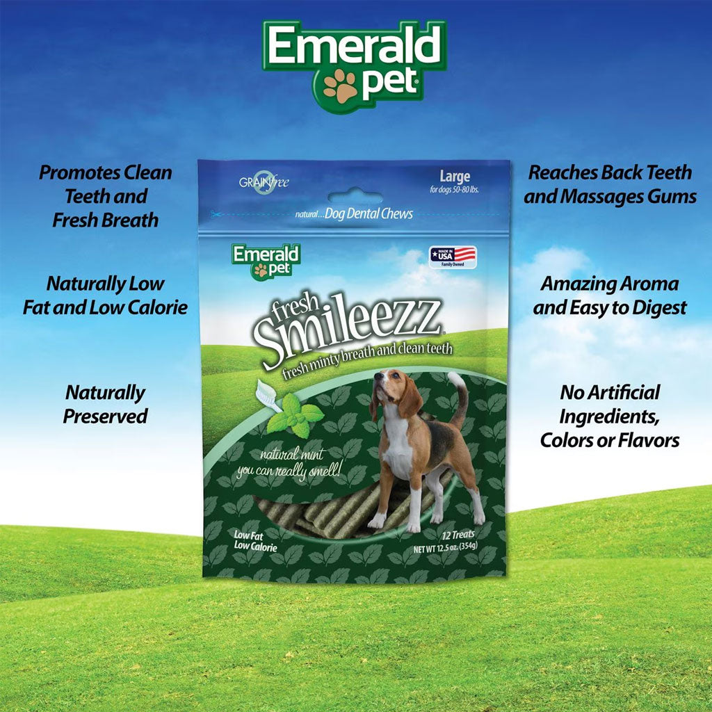 Emerald Pet Fresh Smileezz Grain-Free Large Dental Dog Treats