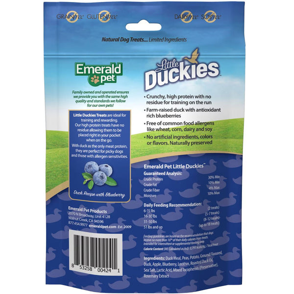 Emerald Pet Little Duckies Grain-Free with Duck & Blueberry Dog Treats