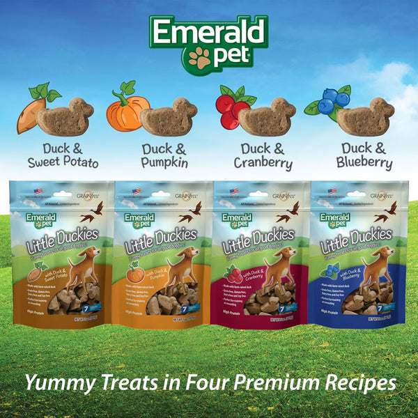 Emerald Pet Little Duckies Grain-Free with Duck & Blueberry Dog Treats