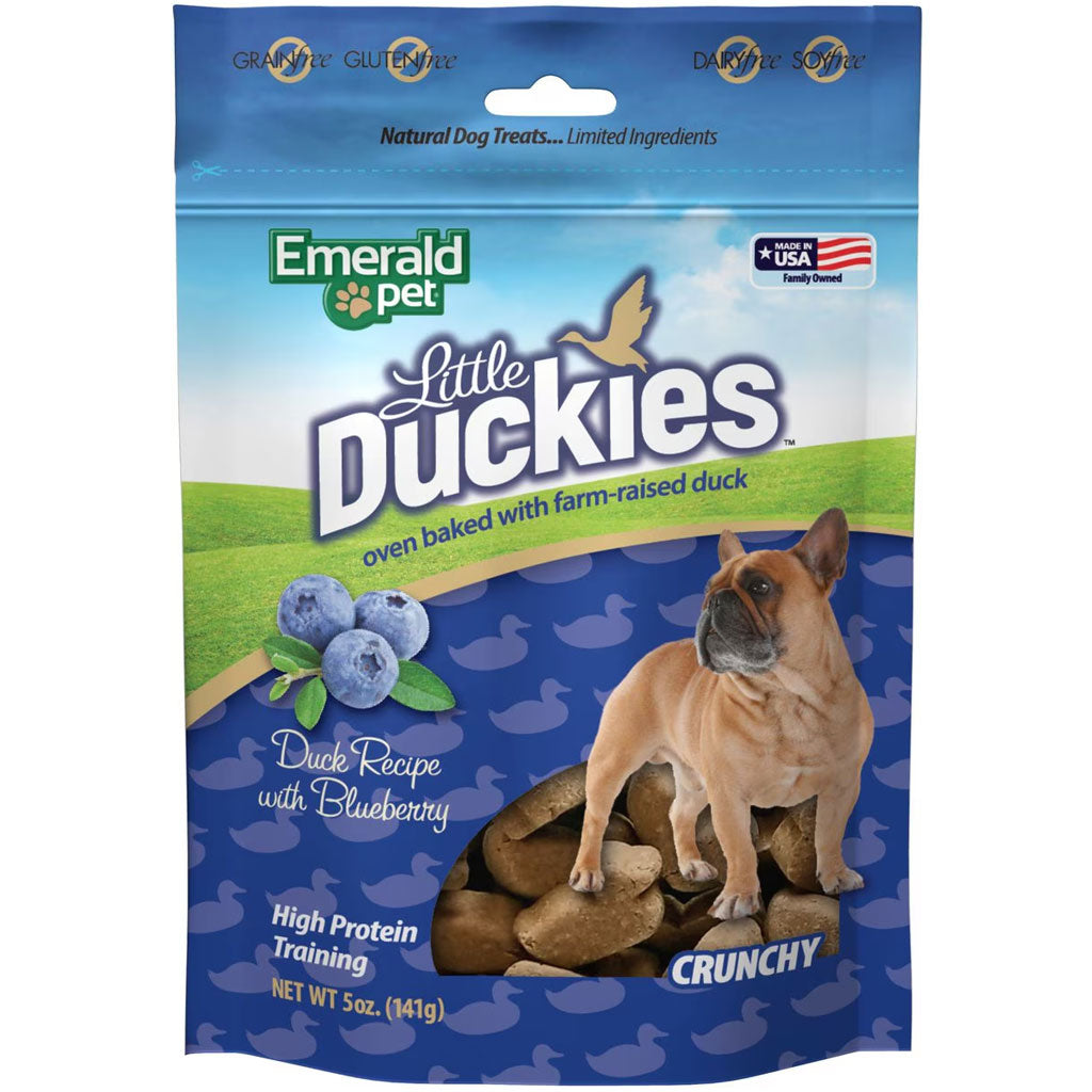 Emerald Pet Little Duckies Grain-Free with Duck & Blueberry Dog Treats, 5-oz