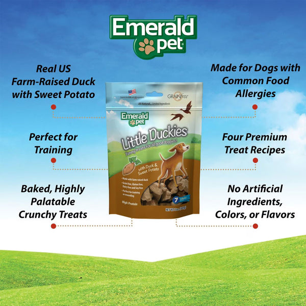 Emerald Pet Little Duckies Grain-Free with Duck & Sweet Potato Dog Treats