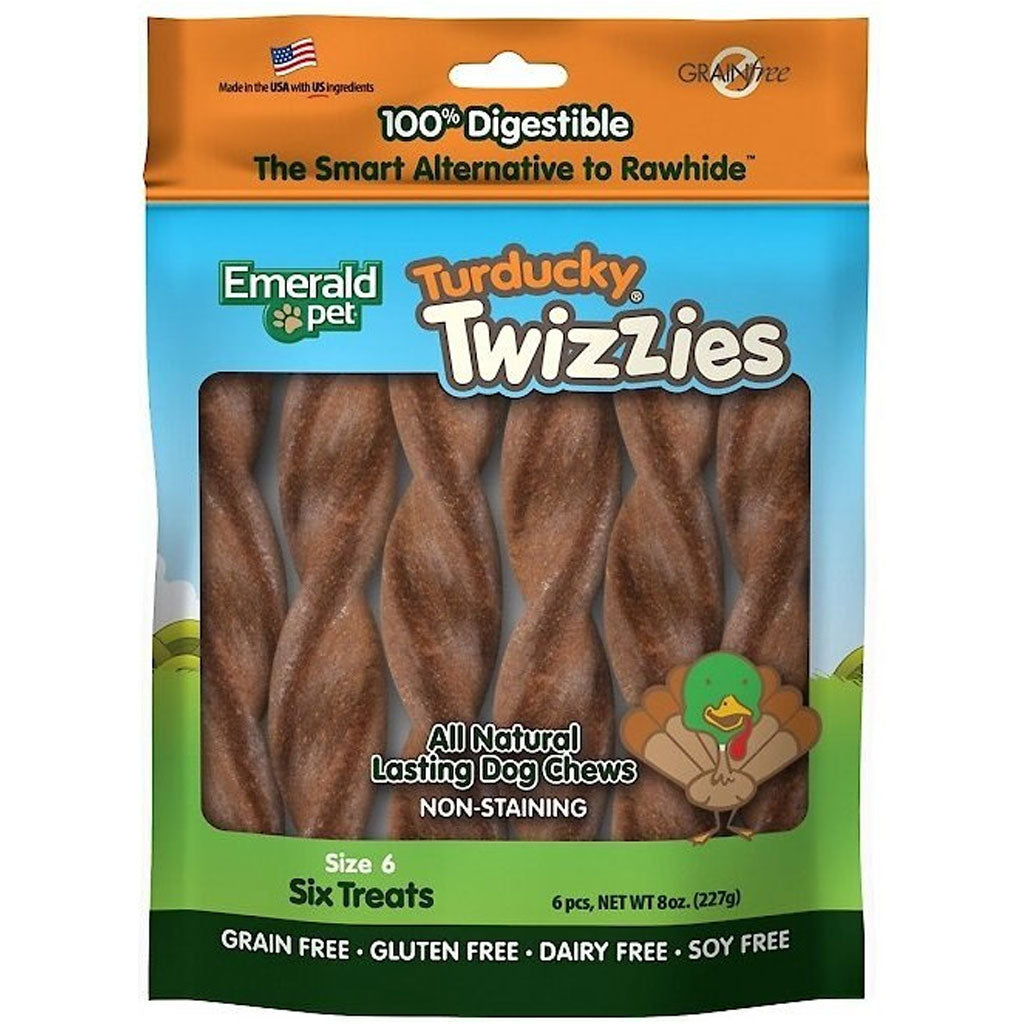 Emerald Pet Turducky Twizzies Grain-Free Dog Treats 6in