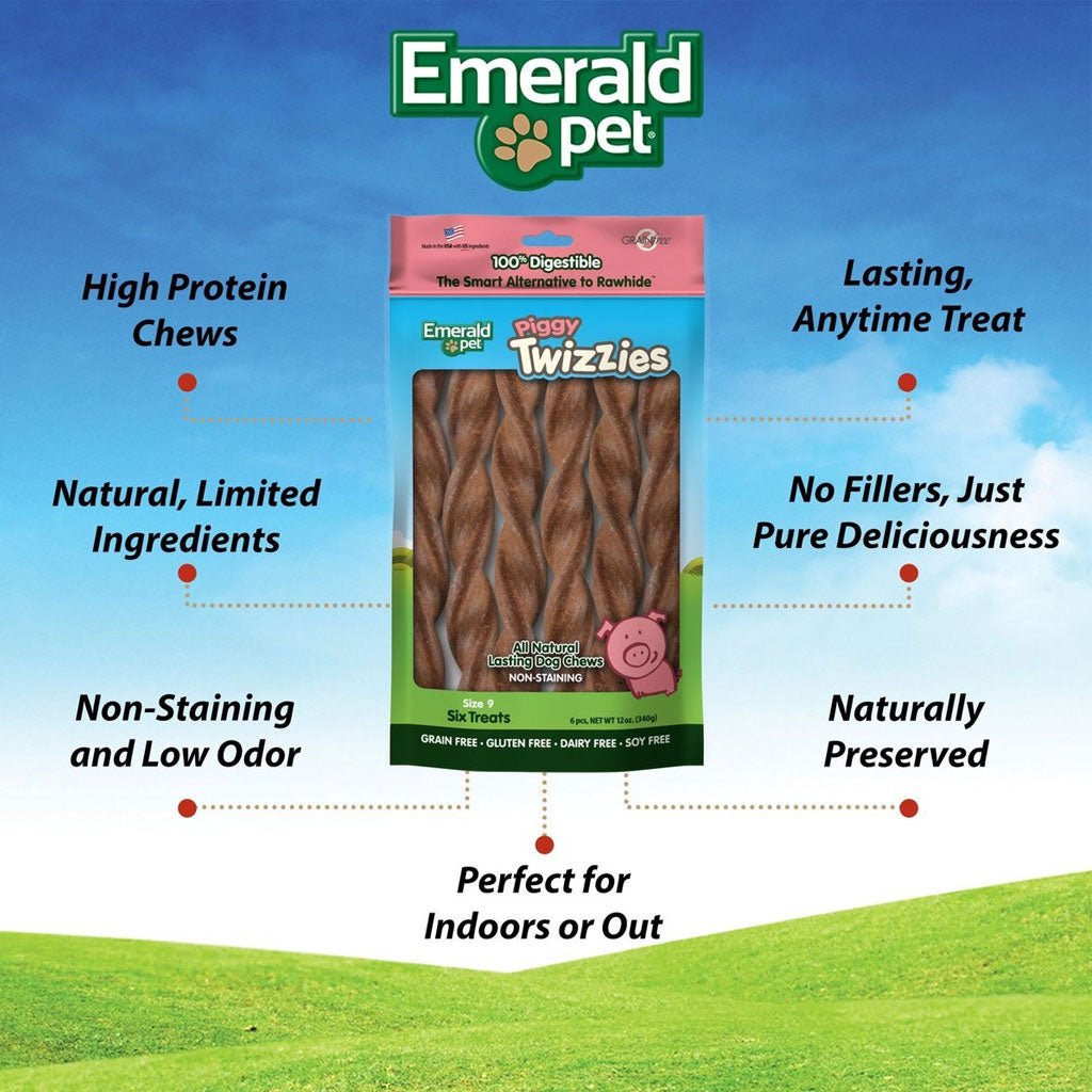 Emerald Pet Piggy Twizzies Grain-Free Dog Treats